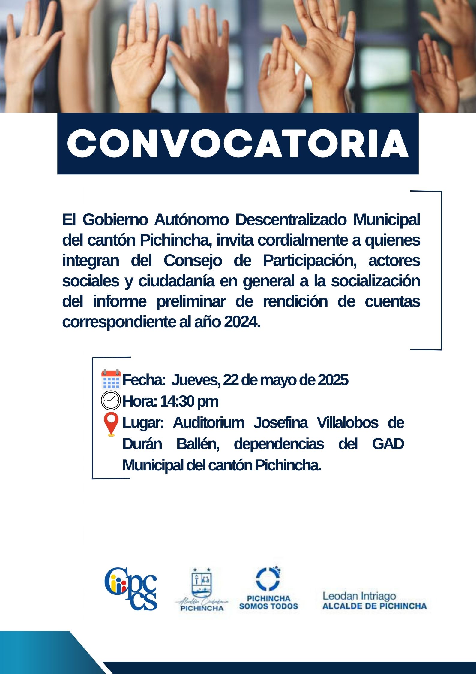 Convocatoria Rendición de Cuentas Preliminar
